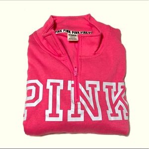 Pink Victoria’s Secret Quarter Zip Hoodie NWOT